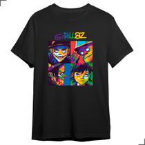 Camiseta Básic Gorillaz Banda Rock Integrantes Animados Blur