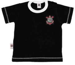 Camiseta basic sport preto corinthians timão algodão/bordado