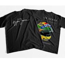 Camiseta Básica 100% Algodão 30.1 Ayrton Senna Capacete Lançamento