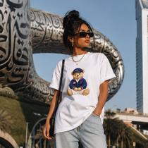 Camiseta Básica 100% Algodão Premium Lisa Manga Curta Casual Urso Bear Polo Blogueira Exclusiva