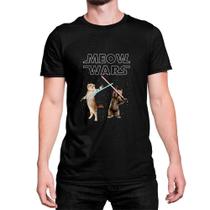 Camiseta Basica Algodão Guerra nas Estrelas Gatos Meow Wars - MECCA