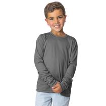 Camiseta Básica Algodão Infantil Manga Longa Cores Slim