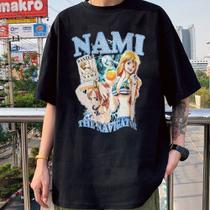 Camiseta basica algodao nami gata ladra navegadora one piece anime unissex-drop