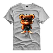 Camiseta Basica Algodão Personalizada Urso Óculos Tênis Tedd Bear Style