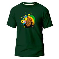 Camiseta Básica Algodão Premium Estampa Digital Bob Reggae