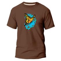 Camiseta Basica Algodão Premium Estampa Digital Borboleta