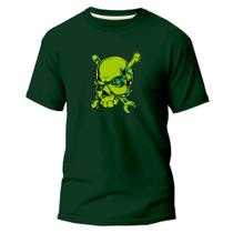 Camiseta Básica Algodão Premium Estampa Digital Caveira Gren