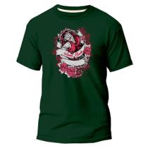 Camiseta Básica Algodão Premium Estampa Digital Crânio Rosa