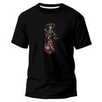 Camiseta Basica Algodão Premium Estampa Digital La Calavera