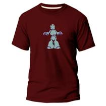Camiseta Basica Algodão Premium Estampa Digital Robô Roxo