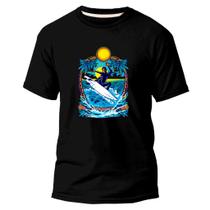 Camiseta Básica Algodão Premium Estampa Digital Surf Ondas - Pavesi