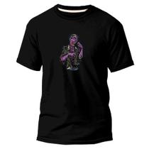 Camiseta Basica Algodão Premium Estampa Digital Zombie Roxo