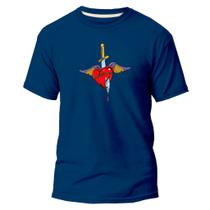 Camiseta Basica Algodão Premium Estampada Coração Partido