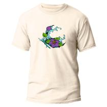 Camiseta Basica Algodão Premium Estampada Flor de Lotus