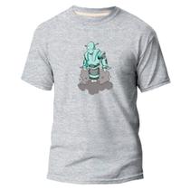Camiseta Basica Algodão Premium Estampada Robô Fumaça