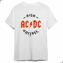 Camiseta Básica Banda Ac Dc Logo Acdc Hard Rock Integrantes