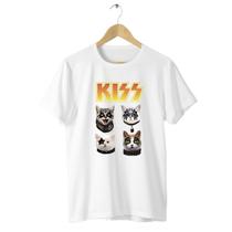 Camiseta Básica Banda Kiss Cat Style Paul Hard Rock Gato
