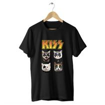 Camiseta Básica Banda Kiss Cat Style Paul Hard Rock Gato