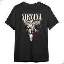 Camiseta Básica Banda Nirvana Rock Album In Utero 1990s Fã