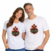 Camiseta Básica Católica Estampa em DTF Corpo e sangue de jesus cristo EI 2707 Camiseta Básica Católica Estampa em DTF Corpo e sangue de jesus cristo EI 2707
