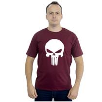 Camiseta Básica Caveira Grande 100% Algodão Feminina Masculina