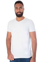 Camiseta Básica Cotton Blend Gola V Branca Camiseta Básica Cotton Blend Gola V Branca