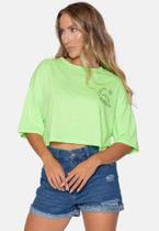 Camiseta Básica Cropped de Algodão