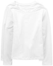 Camiseta básica de manga comprida The Children's Place, pacote com 2 unidades - branca Camiseta básica de manga comprida The Children's Place, pacote com 2 unidades - branca
