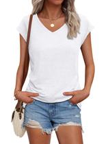 Camiseta Básica Feminina AUTOMET Decote V com Manga Curta