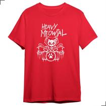 Camiseta Básica Gato Do Rock Heavy Meowtal Metal Cat Punk - Asulb