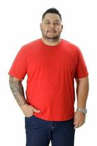 Camiseta Básica Gola Redonda Lisa Plus Size Vermelha Camiseta Básica Gola Redonda Lisa Plus Size Vermelha