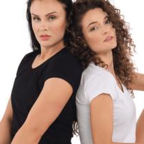 Camiseta Básica Gola V Feminina