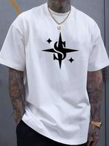 Camiseta Basica Homem Moda Tendencia Estampa Star Casual