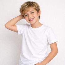 Camiseta Básica Infantil Branca e Preta Lisa 100 Algodão InfantoJuvenil TShirt Leve Fresca e Confortável