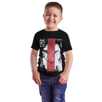 Camiseta Básica Infantil Leão Faixa Vermelha Moda Cristã Evangélica