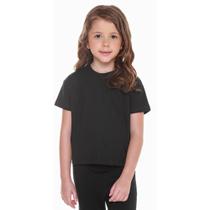 Camiseta Básica Infantil Menina Juvenil 100% Algodão Gola Redonda Sem Estampa