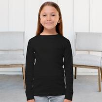 Camiseta Básica infantil Menino e Menina Unisex Manga Longa Malha PV Camiseta Básica infantil Menino e Menina Unisex Manga Longa Malha PV