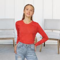 Camiseta Básica infantil Menino e Menina Unisex Manga Longa Malha PV