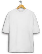Camiseta Básica Lavada 100% Algodão Branca Oversized