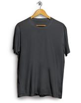Camiseta Básica Lavada 100% Algodão Cinza Chumbo Regular