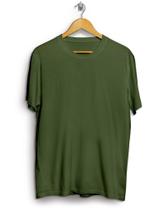 Camiseta Básica Lavada 100% Algodão Verde Militar Regular