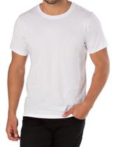 Camiseta Básica Lisa Masculina De Algodão Gola Redonda Branca