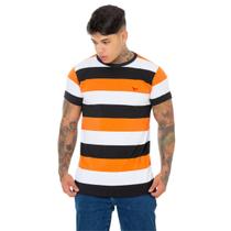 Camiseta Básica Listrada Masculina Estilo Clássico para seu Visual