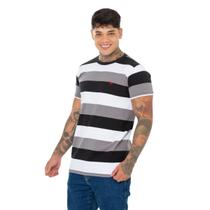 Camiseta Básica Listrada Masculina Estilo Clássico para seu Visual