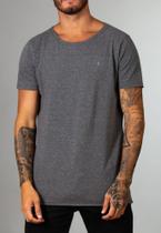 Camiseta Básica Long Line Mescla Escuro