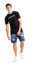 Camiseta basica long manga curta blue jeans preto Camiseta basica long manga curta blue jeans preto