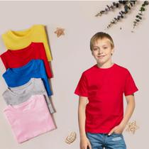 Camiseta Basica manga curta Kit 5 peças Juvenil Infantil 100% algodão