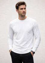 Camiseta Básica Manga Longa Masculina Slim Confortável
