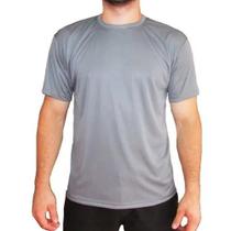 Camiseta Básica Masculina 100% Poliéster Cinza