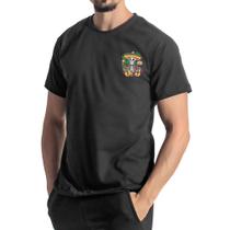 Camiseta Básica Masculina Algodão Caveira Mexicana Estampa